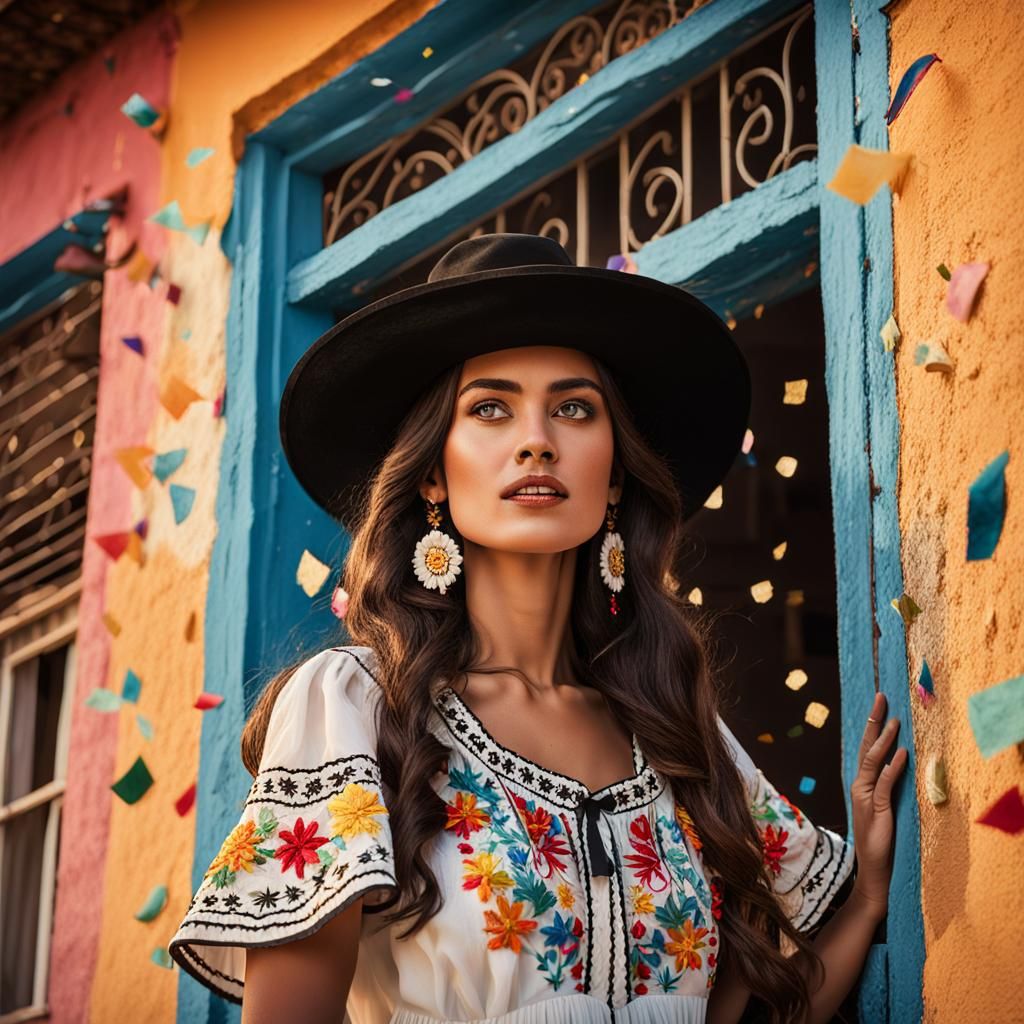 Confident Woman in Retro Cuban Portrait