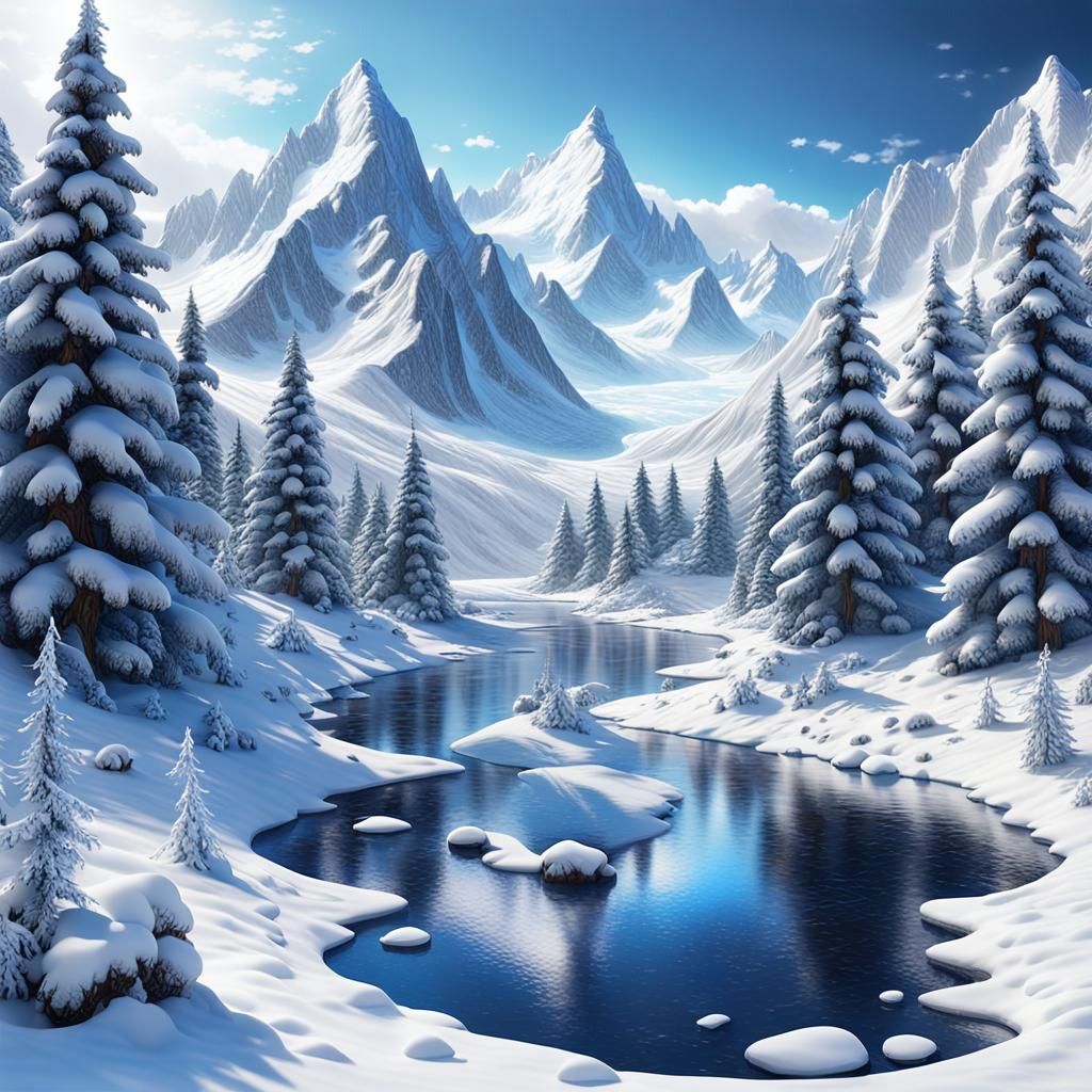 Shimmering Snowscape: A Magical Winter Fantasy