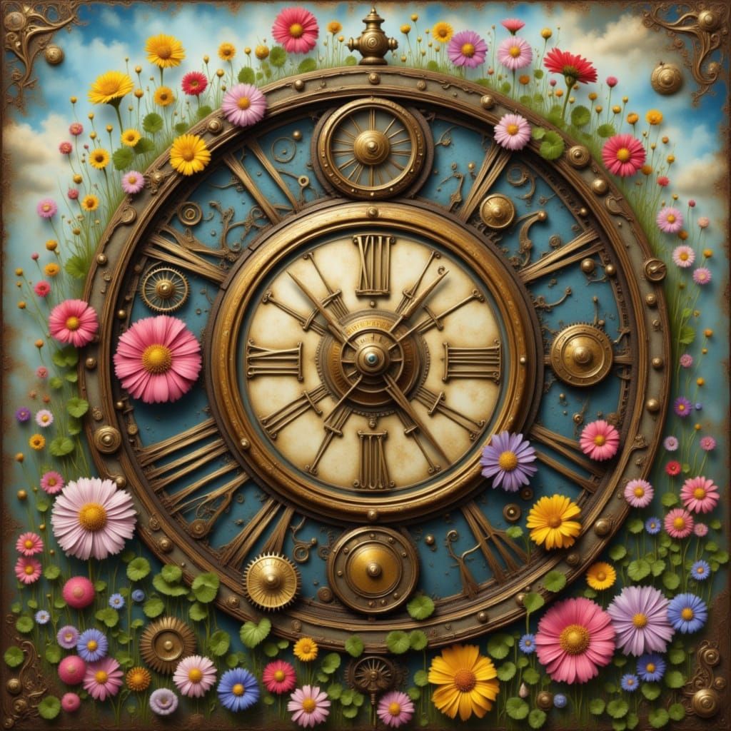 Clockwork Meadow: A Storybook Dream of Time