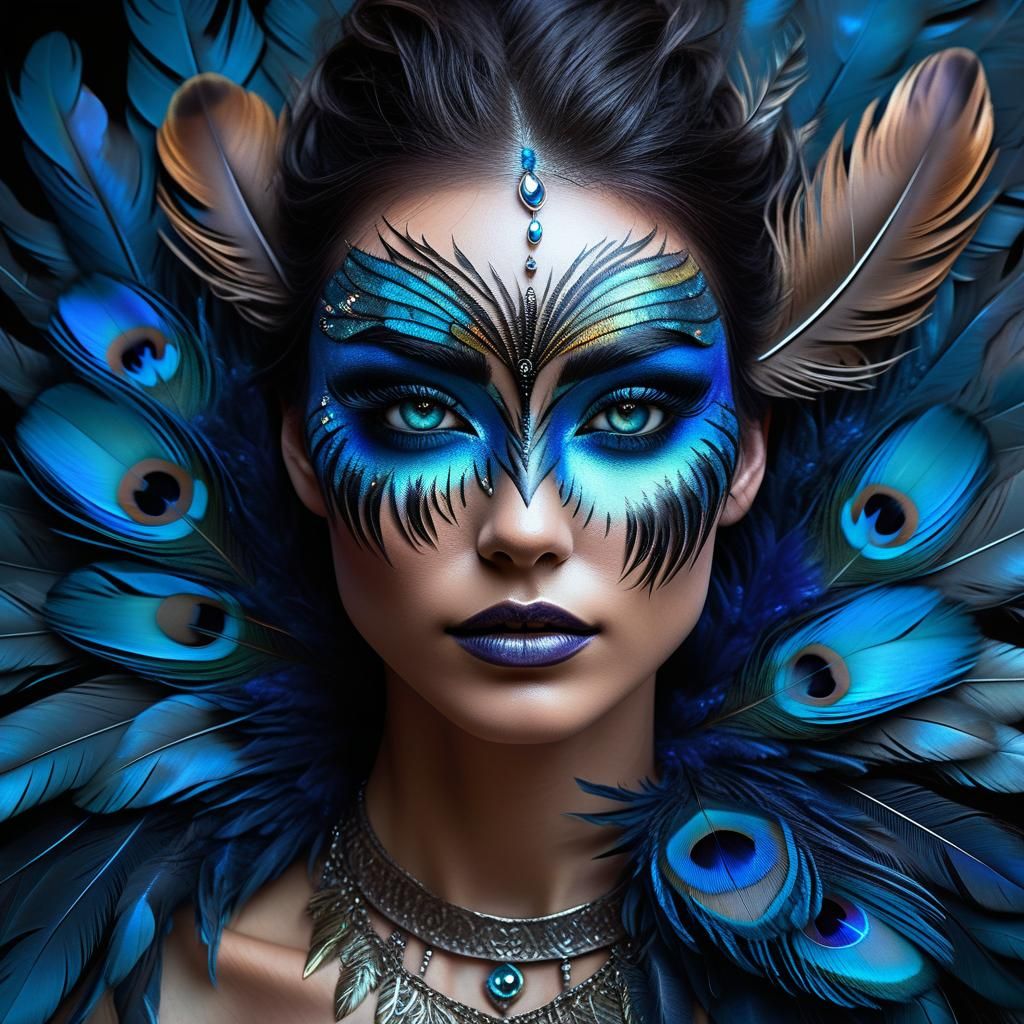 Mysterious Bird-Girl Creature in Dramatic Fantasy Style