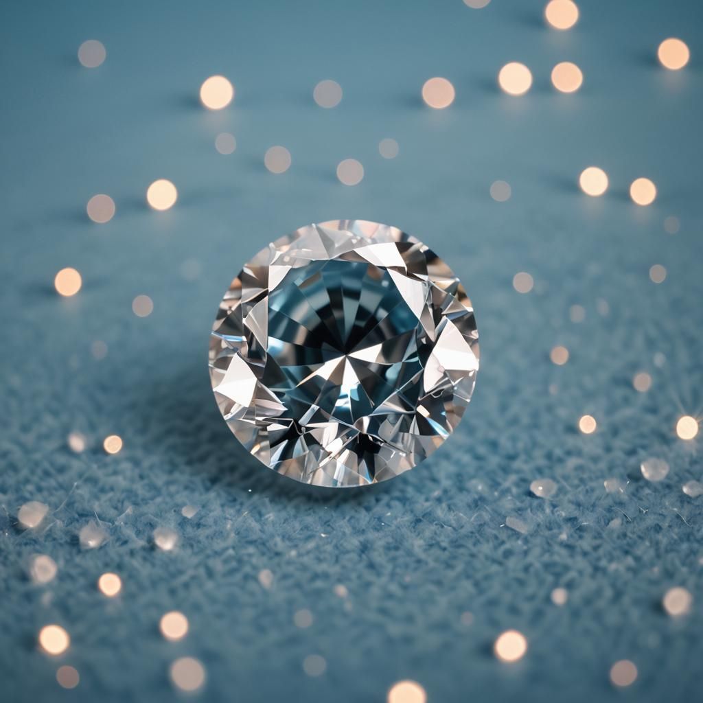 Diamond on Blue Felt: Professional Photography