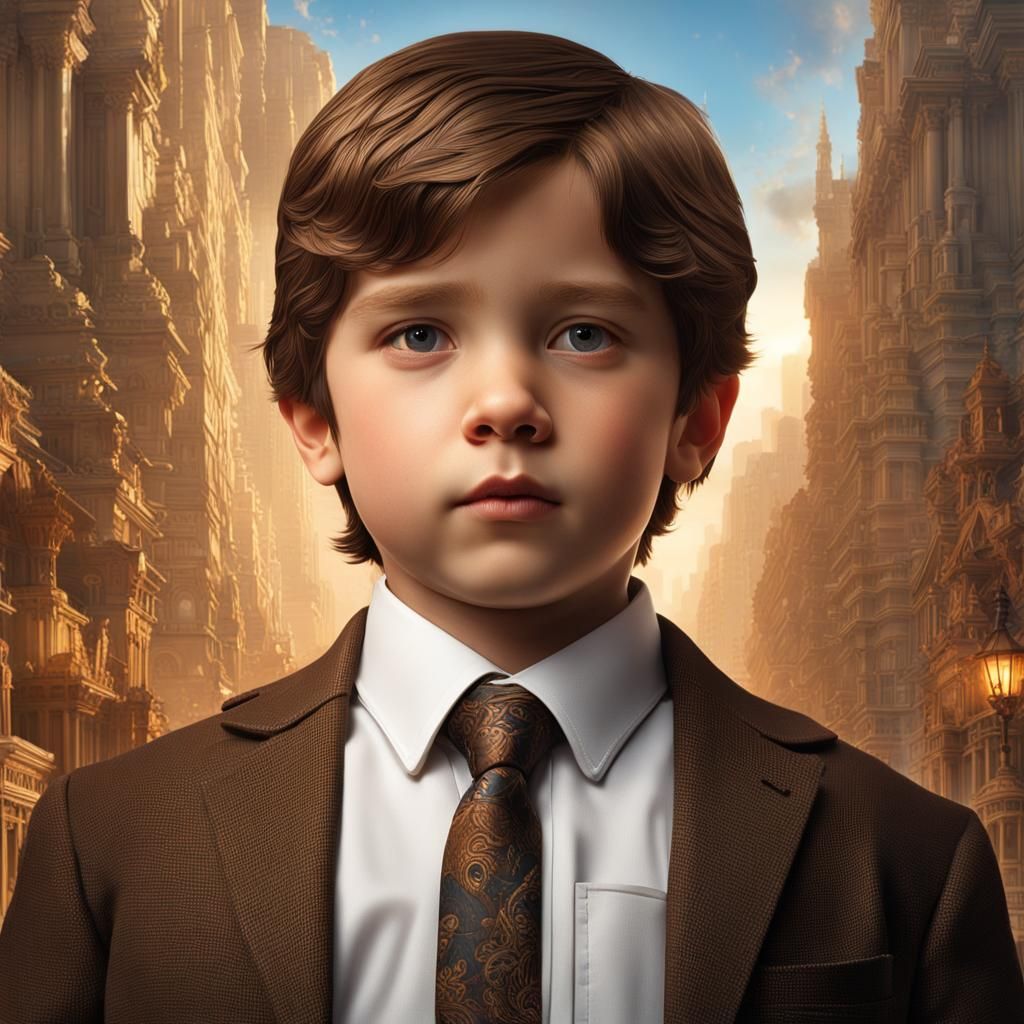 Boy in Suit: Hyperdetailed Matte Portrait