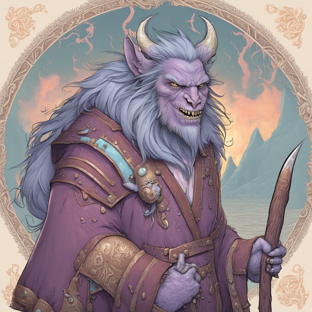 Pastel Orc Wizard in Werewolf Form