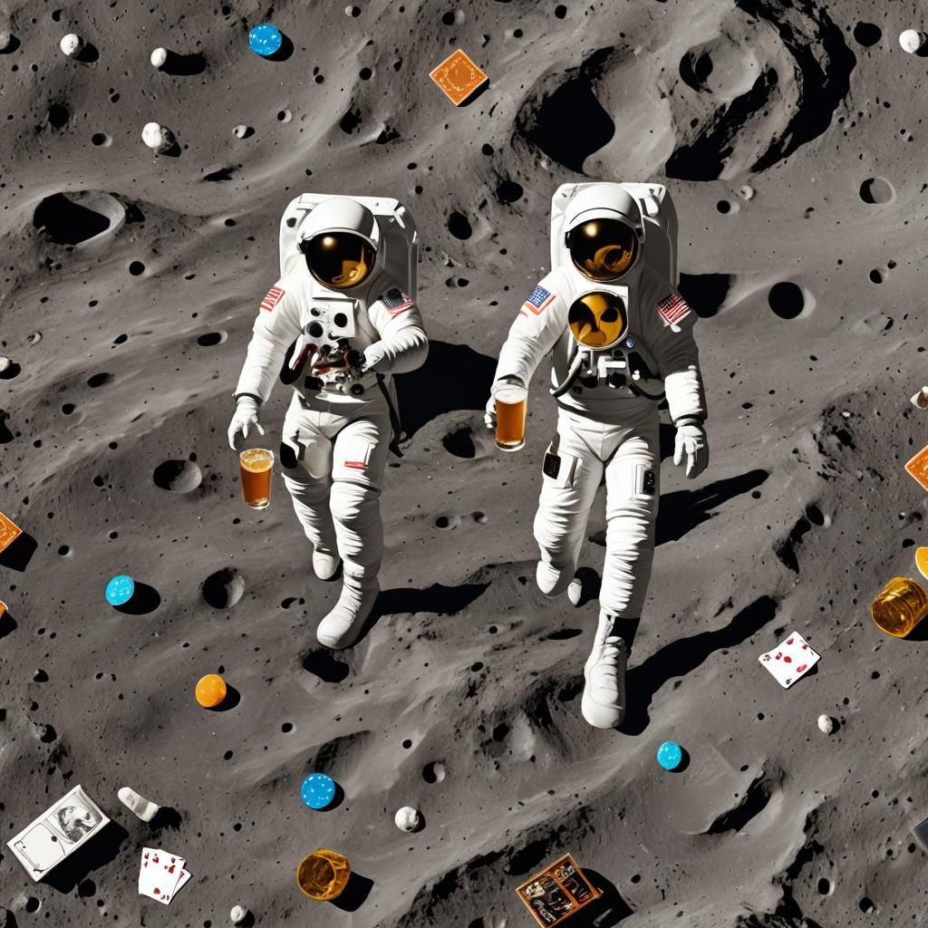 Astronauts Playing Blackjack on the Moon