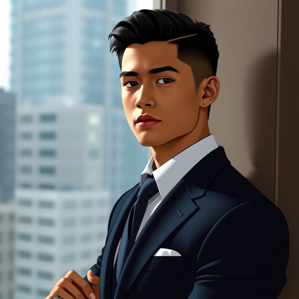 Charming Heir in Designer Suit