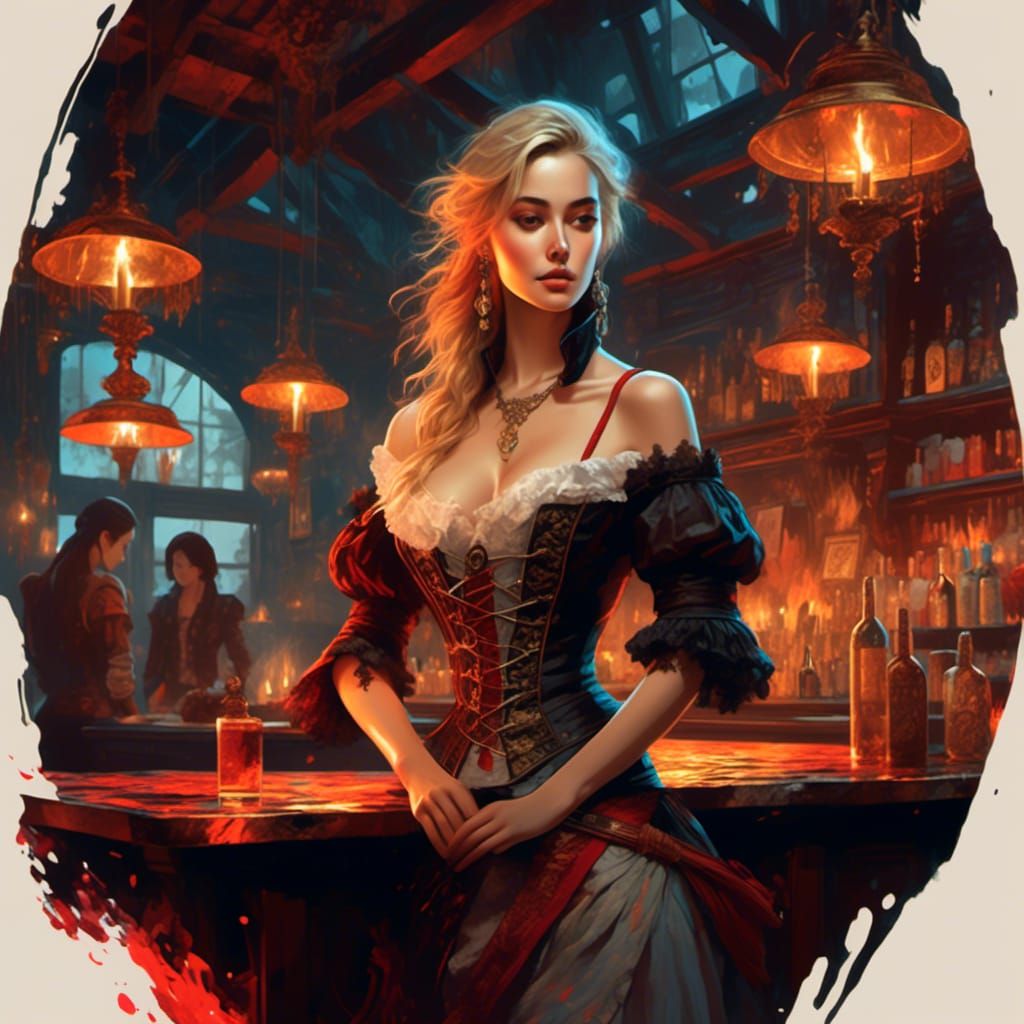 <lora:Gothic Fire:1.0> A female pirate