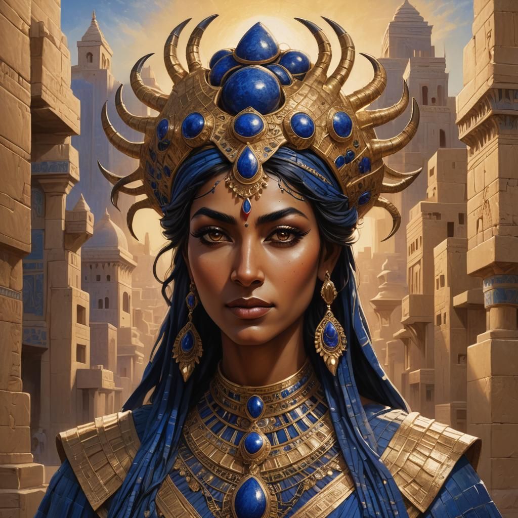 Babylonian Goddess Revels in Golden Light