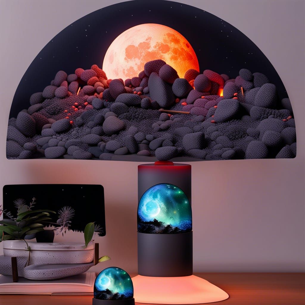 Surreal Moon Lava Lamp Night Light