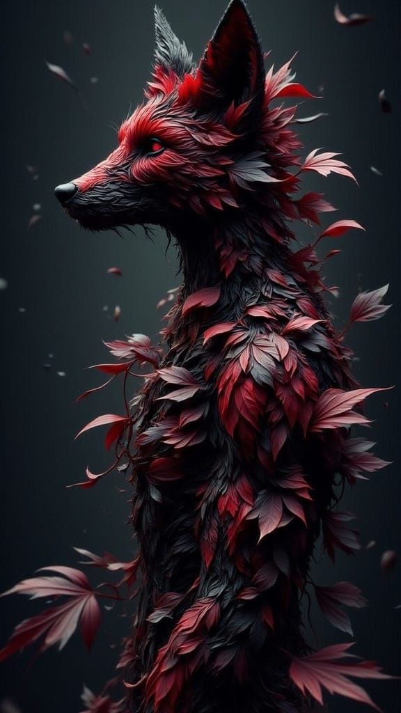 Ethereal Leaf Fox in Dreamlike Fantasy Style
