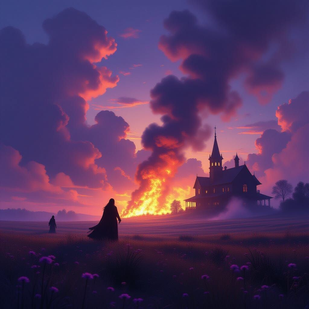 Dark Fantasy Realm: Shadows, Fire, and Hope