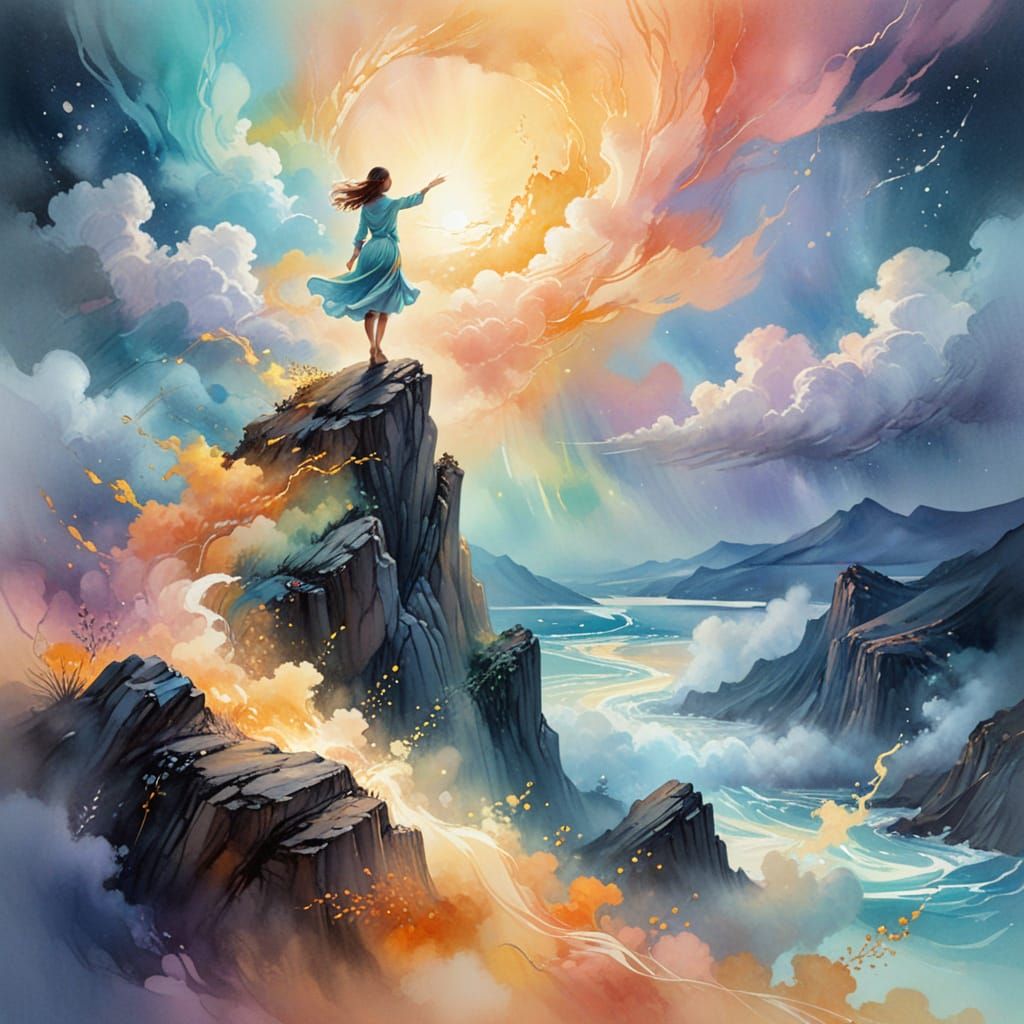 Celestial Beauty in Ethereal Landscape