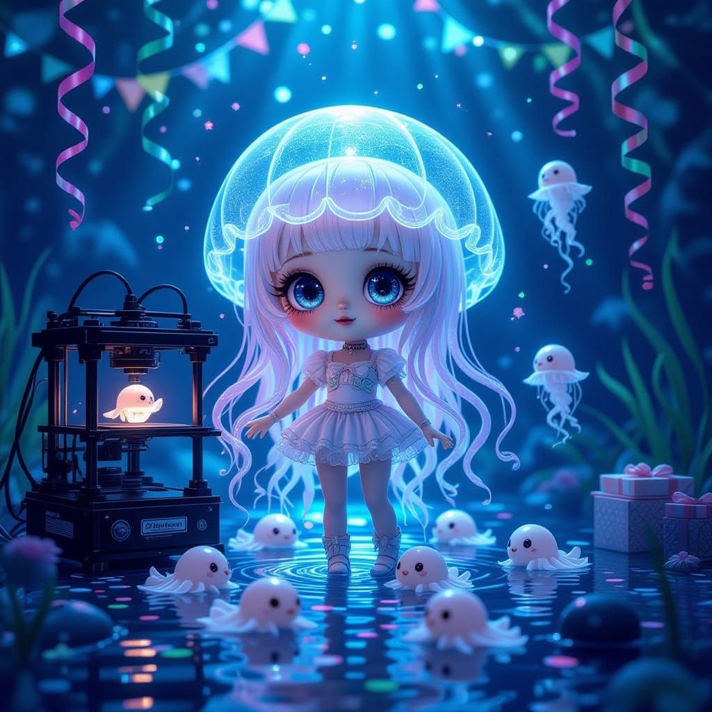 Jellyfish Birthday Party with Steampunk 3D Printer