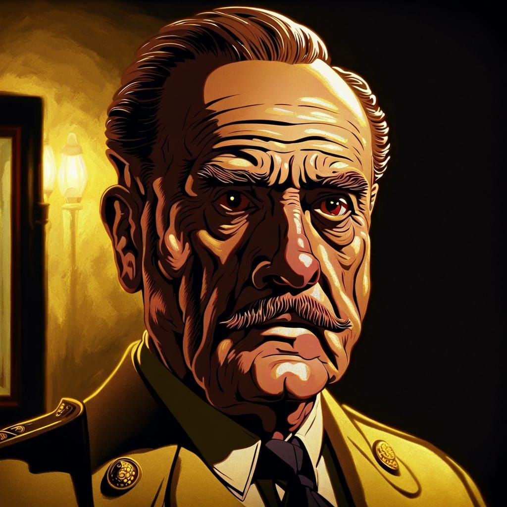 Dramatic Film Noir Portrait of Colonel Mustard