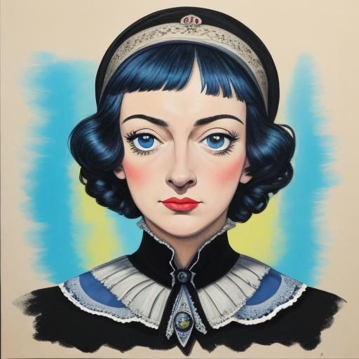 Surreal Bird Portrait in Mixed Media Collage