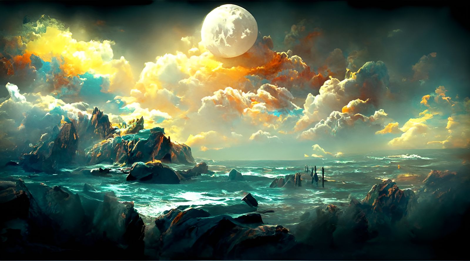 Musical Ocean Painting in the Style of Friedrich