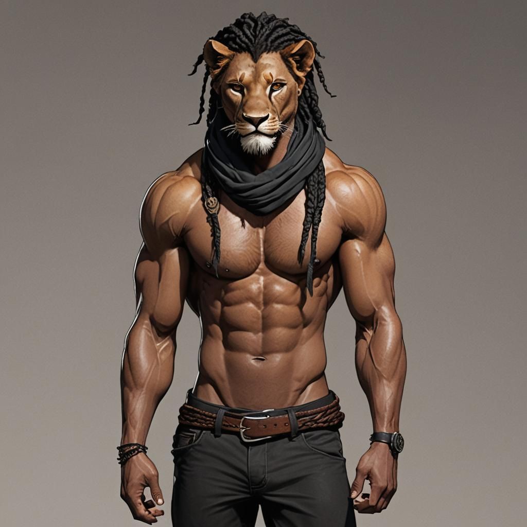Lion Demihuman Male: Fantasy Concept Art
