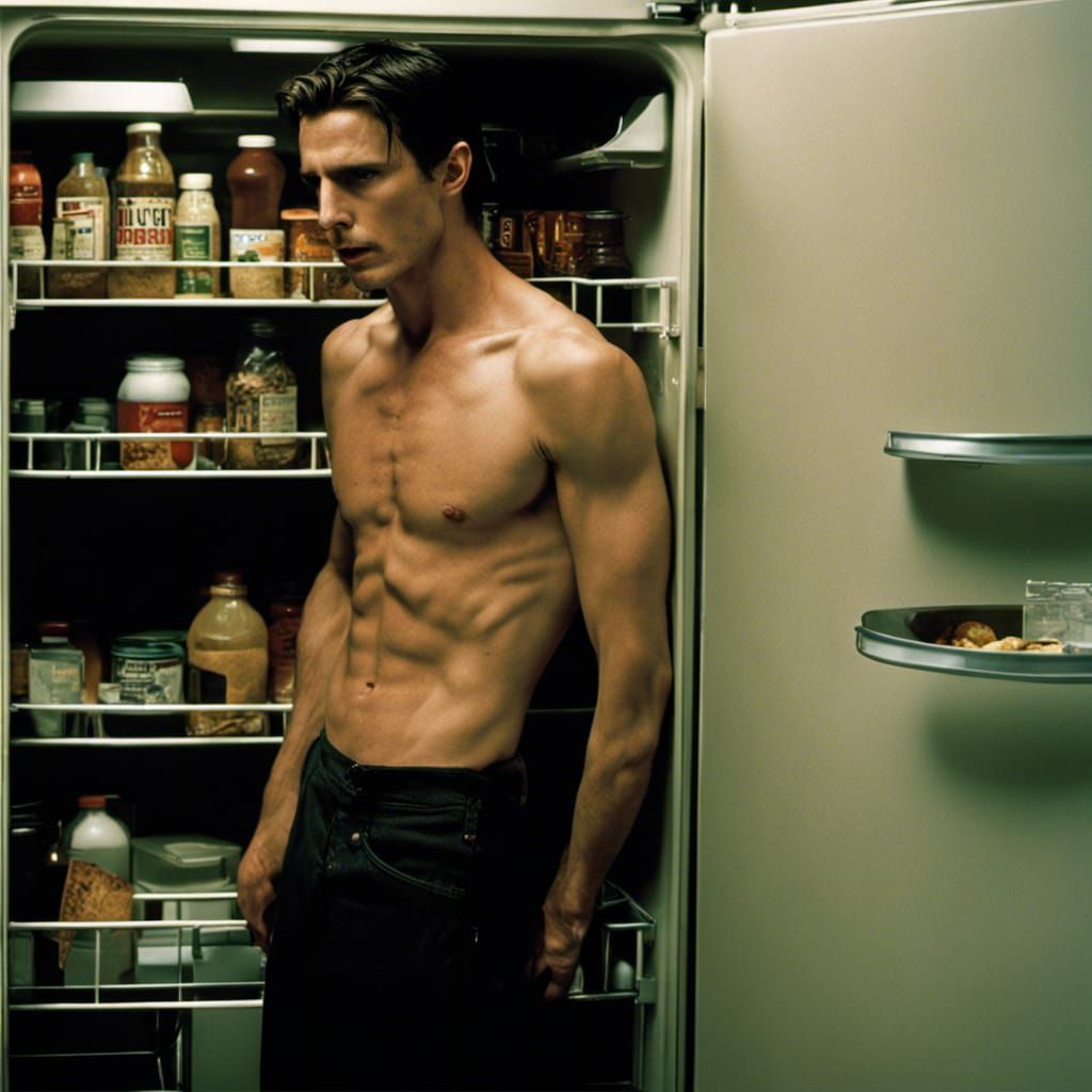 Hyperrealistic Photo of Extremely Skinny Man