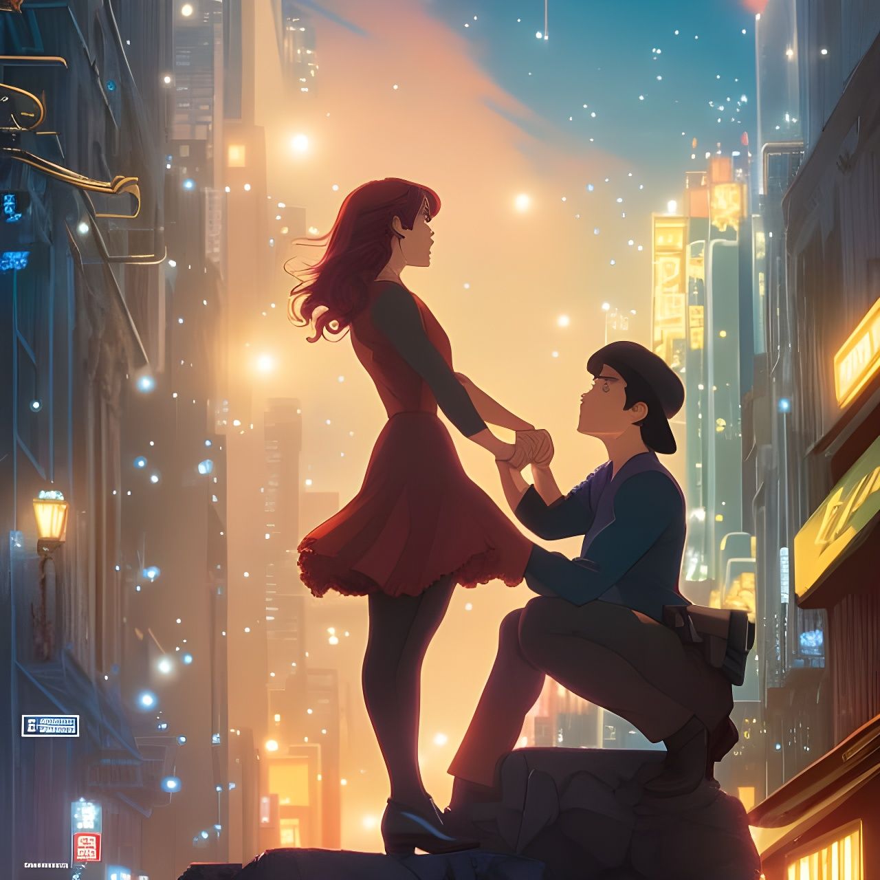 Stars Rewrite City: Anime Comic Book Art