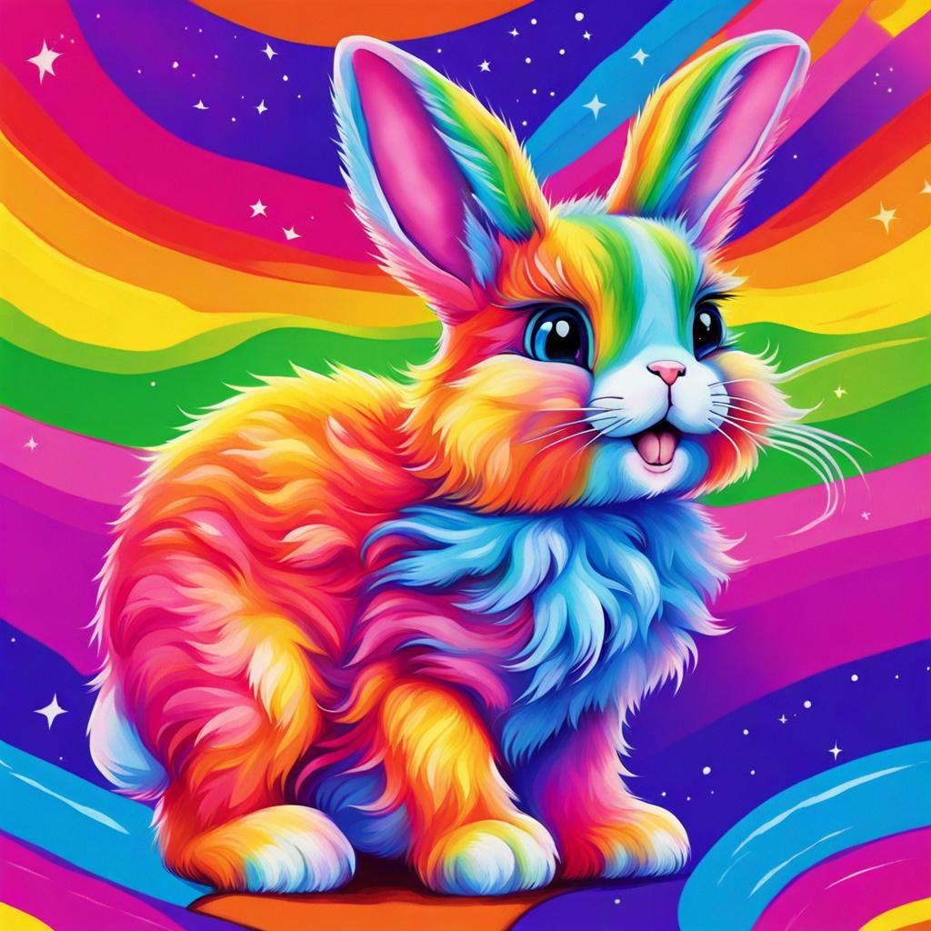Rainbow Bunny 2/2 ~ Lisa Frank inspired