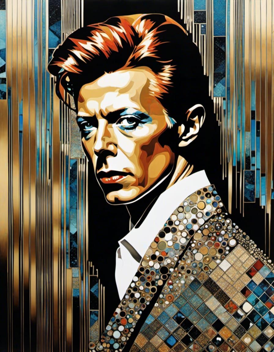 David Bowie in Scrapbook Doodle Style