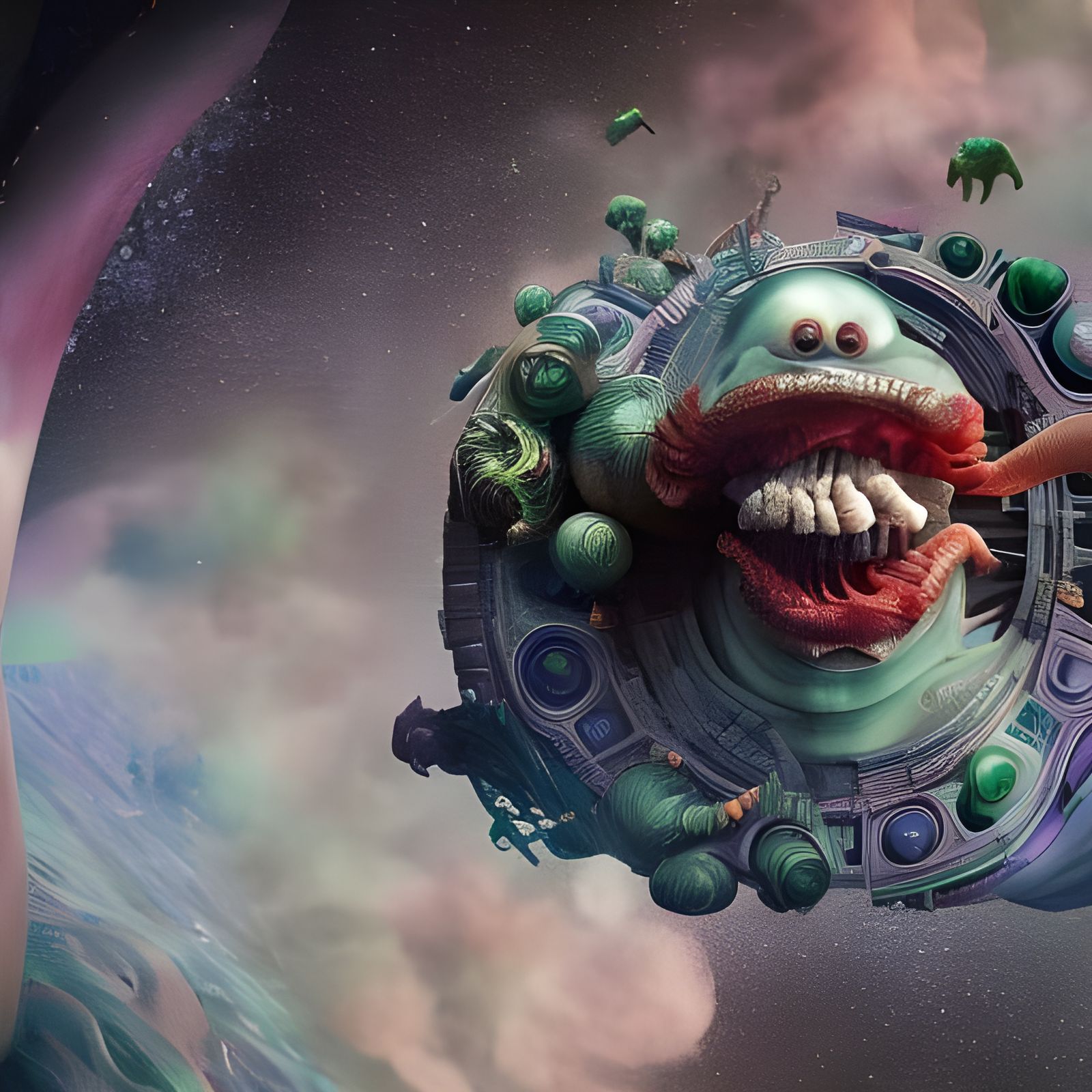 Dreamlike Alien Feast in a Hyperrealistic Style