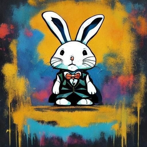 Whimsical Bunny in Miyazaki Style