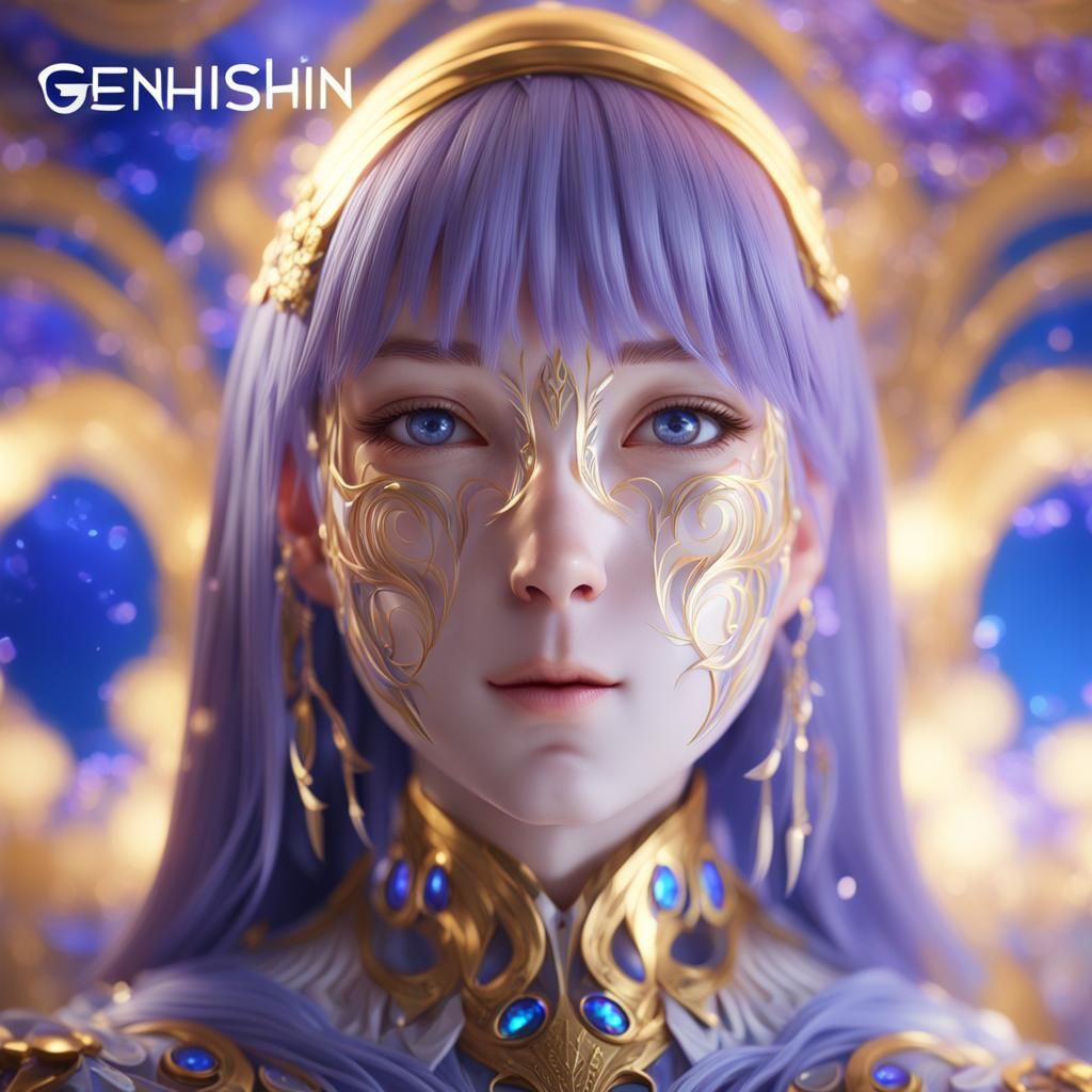 Hypnotic Ethereal Feminine Portrait in Anime Art