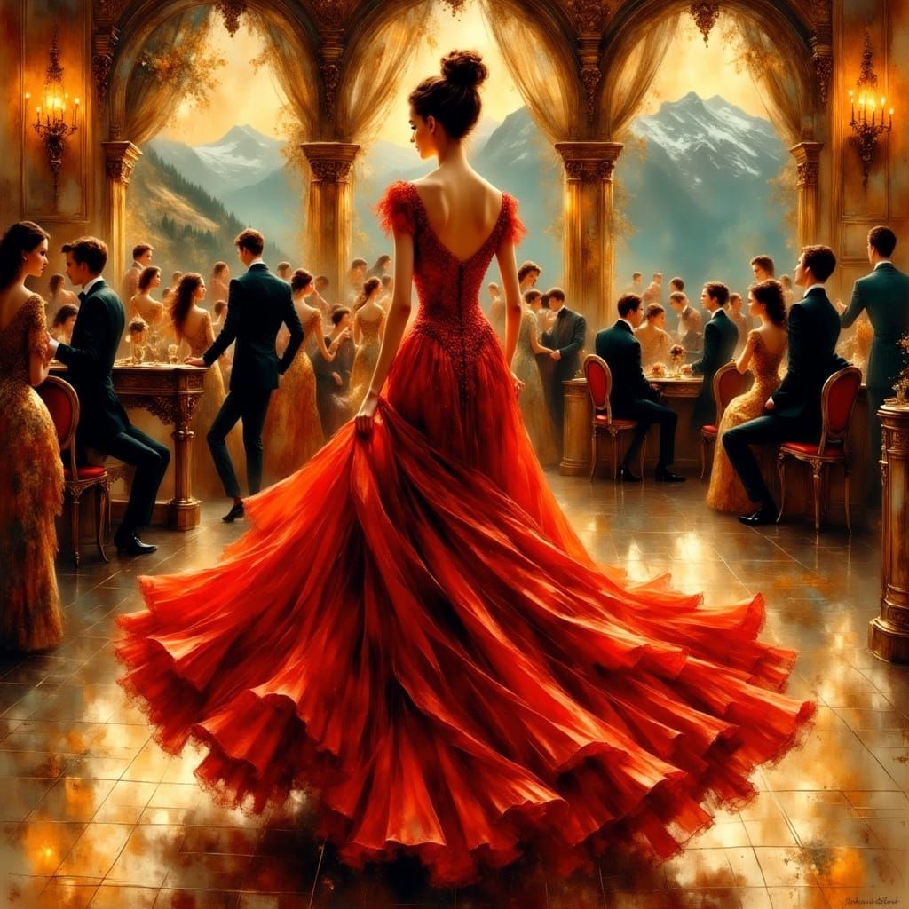 Ethereal Ballroom Huntress in Crimson