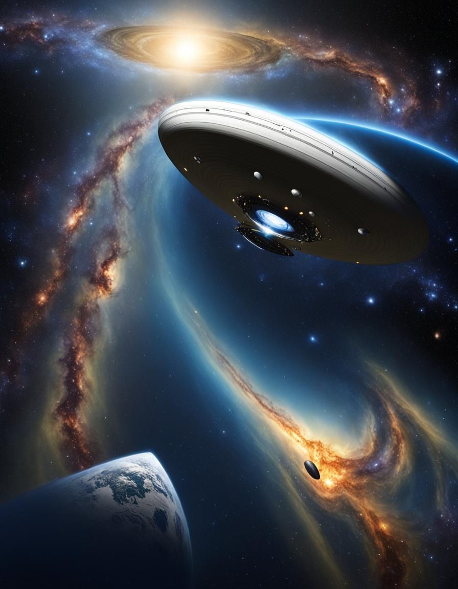 Flying Saucer Destructive Orbit at Galaxy Edge