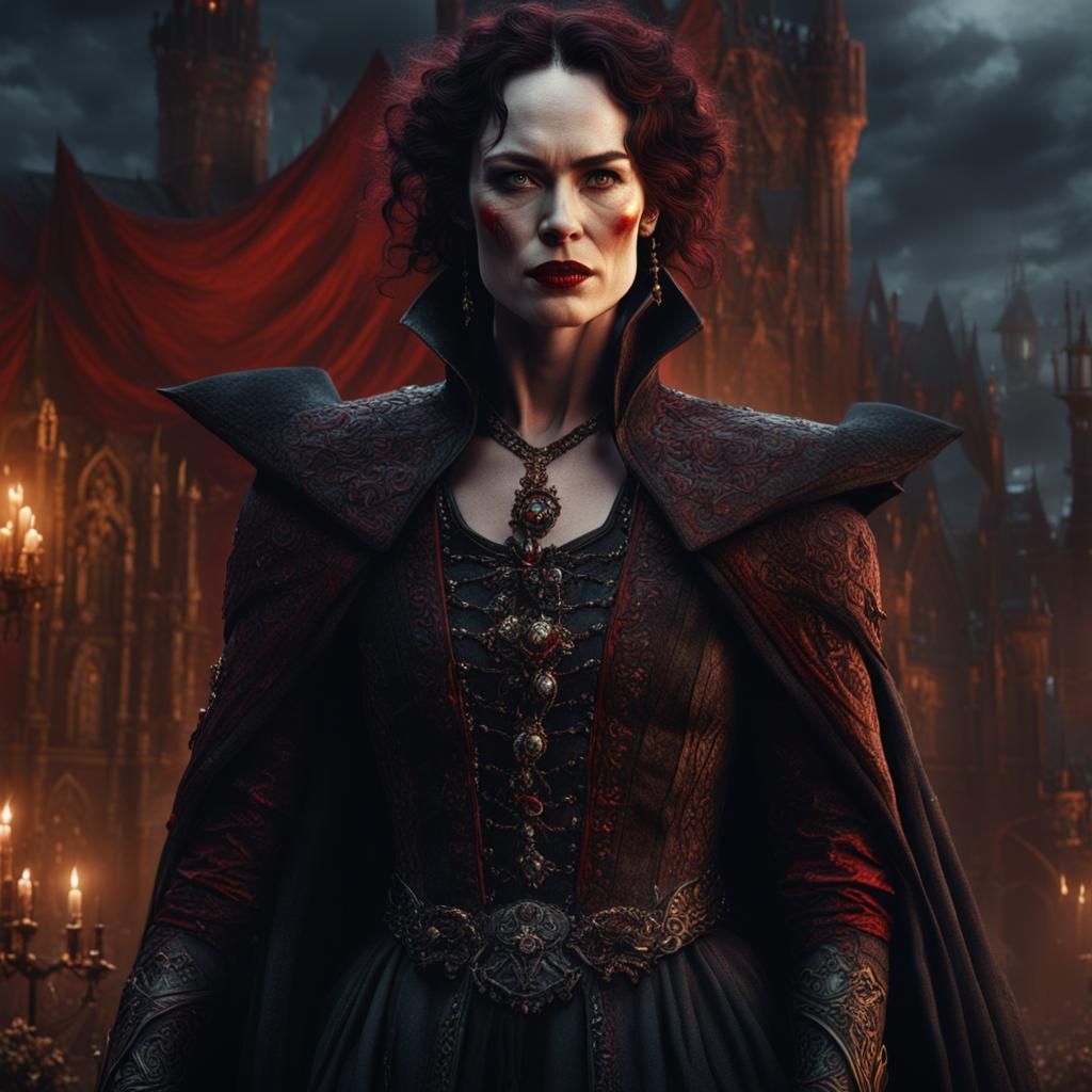 Lena Headey as a Detailed Vampire Painting