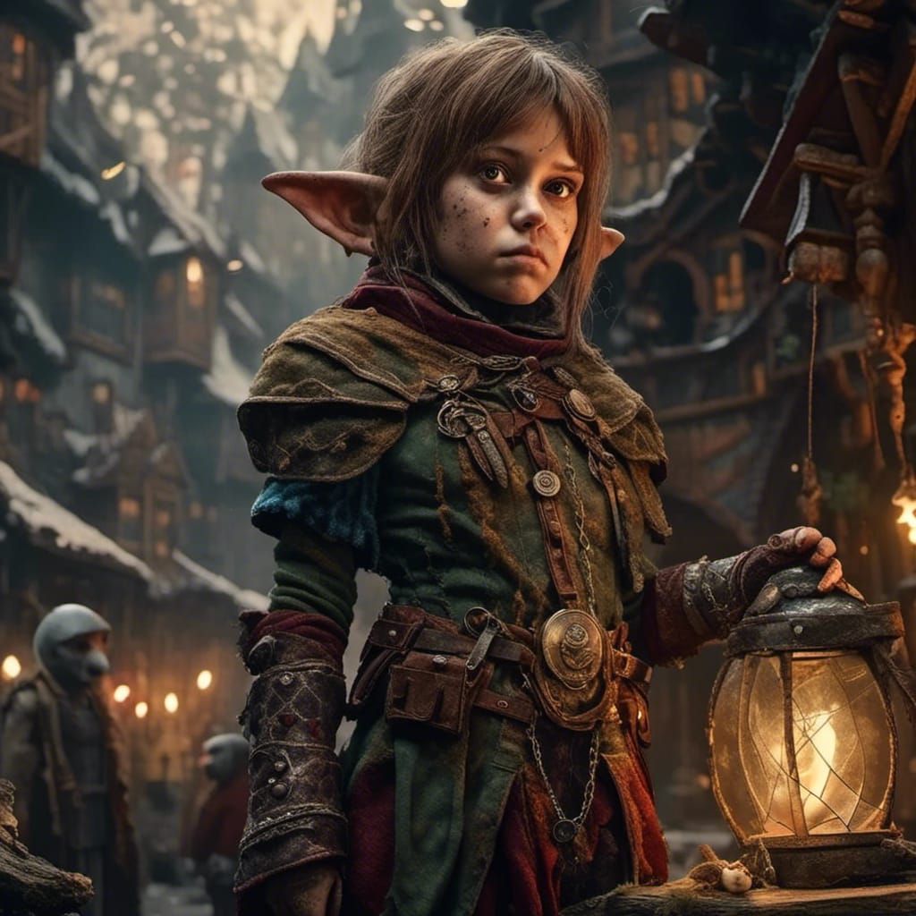 Detailed Dark Fantasy Portrait of a Halfling