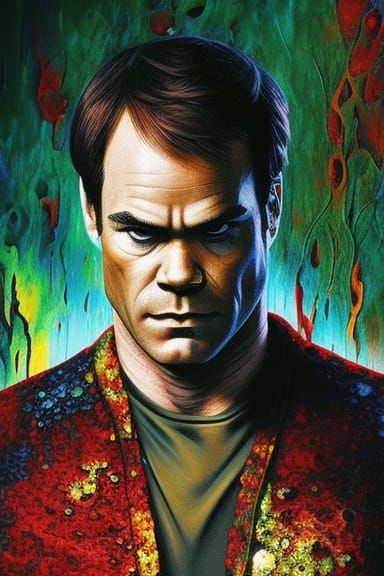 Intense Portrait of a Serial Killer in Hyperrealism Style