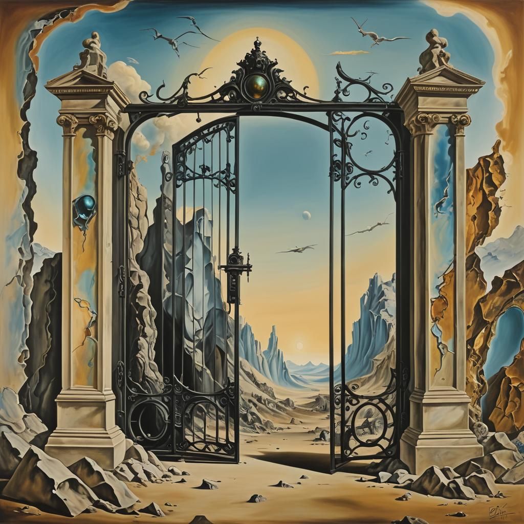 Surreal Melting Landscape in Dali Style