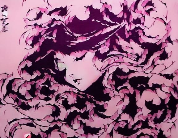 Cute Sleeping Witch Beauty in Ink Art Style