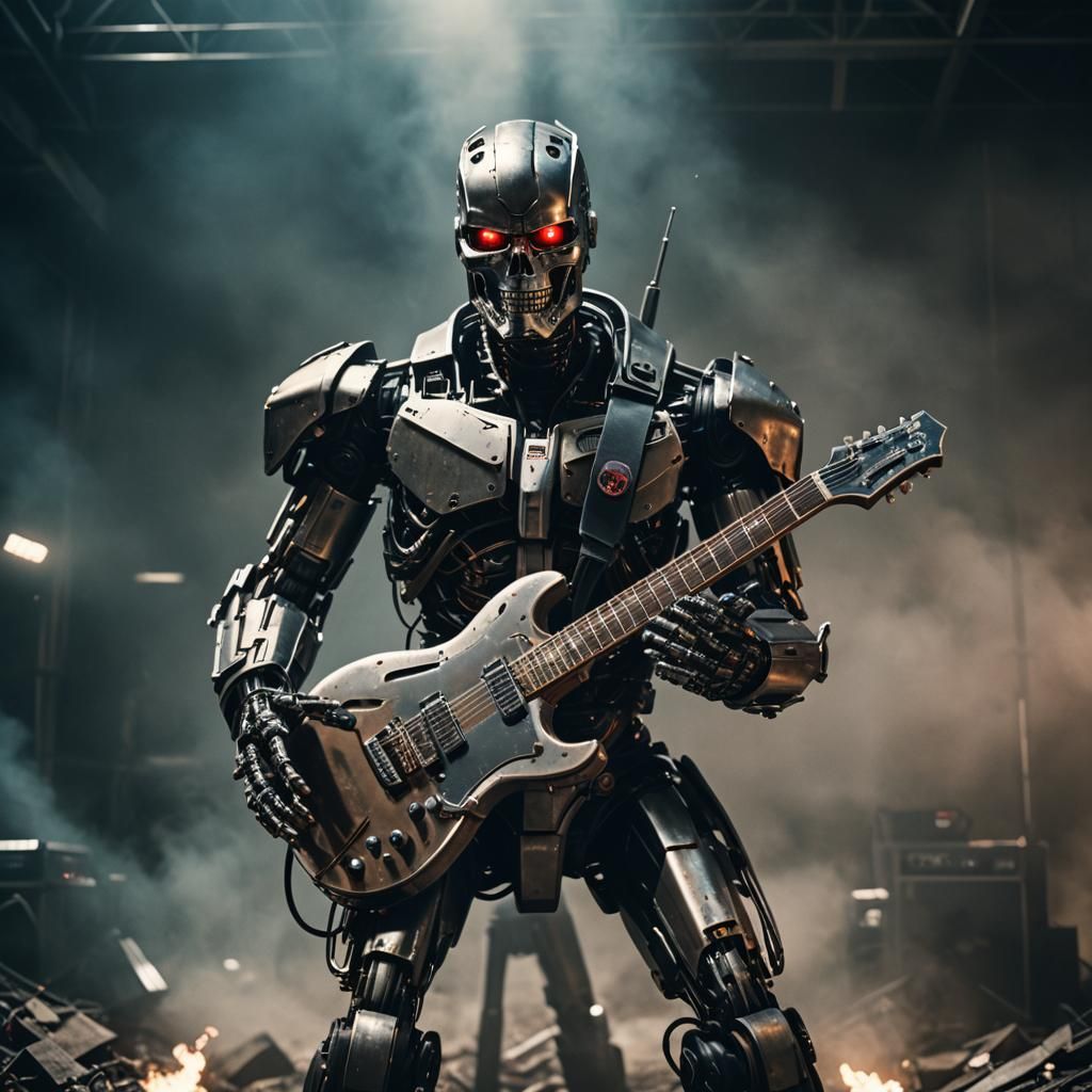 Metal Cyborg Unleashes Sonic Fury in Cinematic Glory