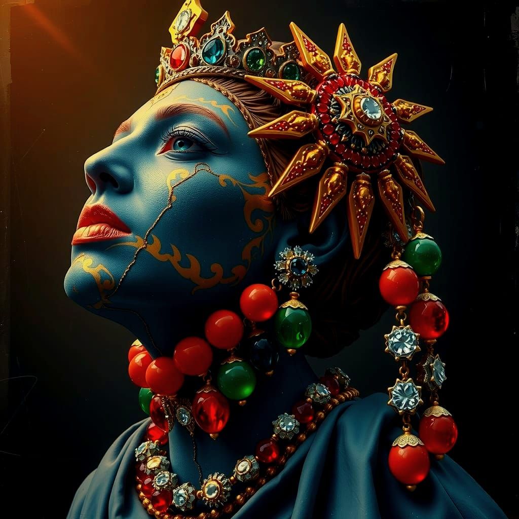 Hyperrealistic Sculpture of Abstract Forms in Vivid Colors