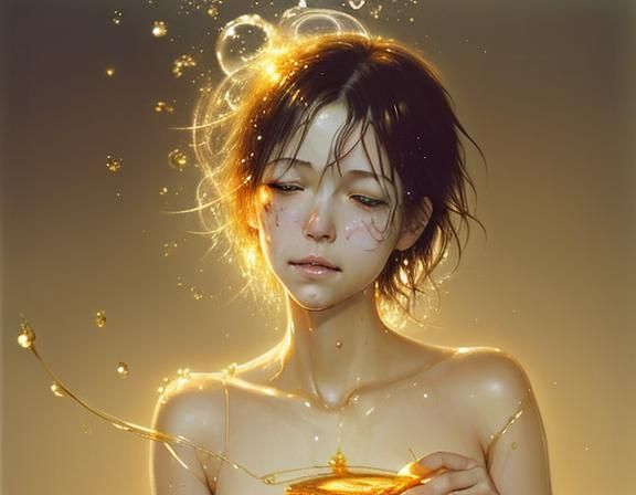 Sunrise Pancakes with Honey in Watercolor Style