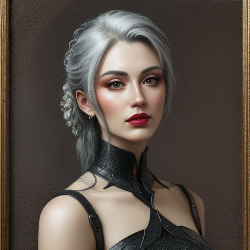 Encaustic Art Model in Elegant Pose