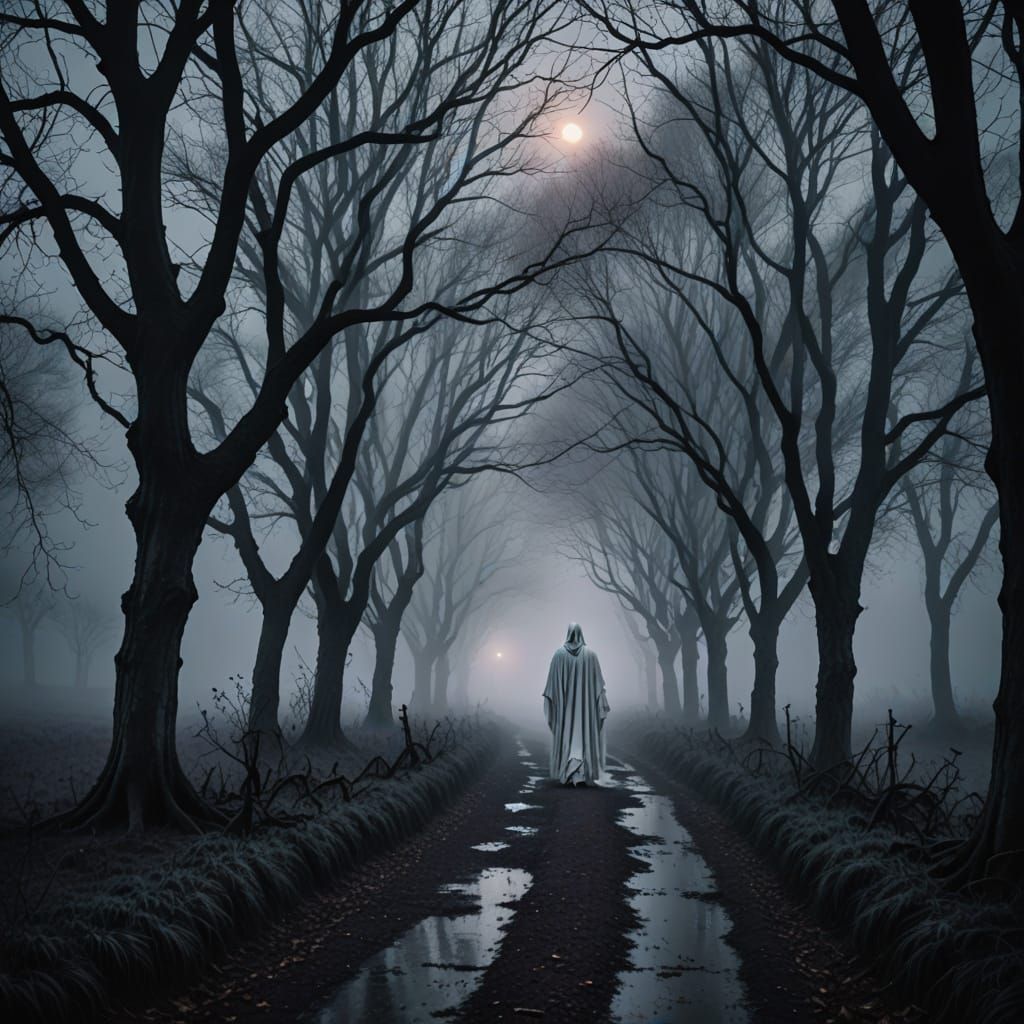 Ethereal Figure in Twilight Hush