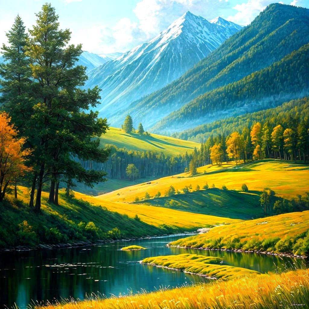 Masterful Brushstroke Landscape Painting