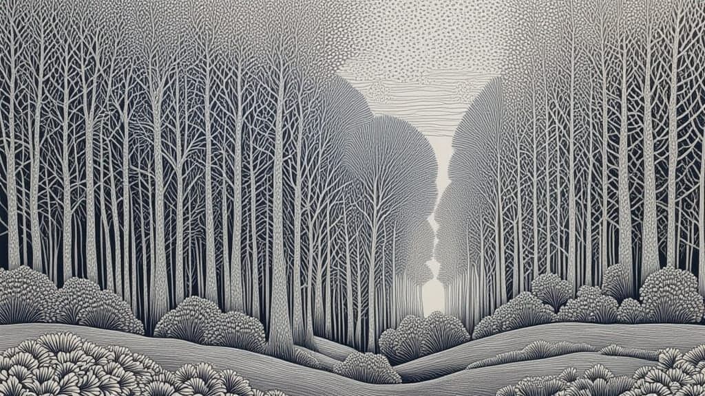 Ethereal Autumn Leaves in Frosty Morning