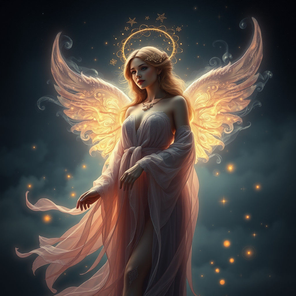 Ethereal Angel in Dark Fantasy Style