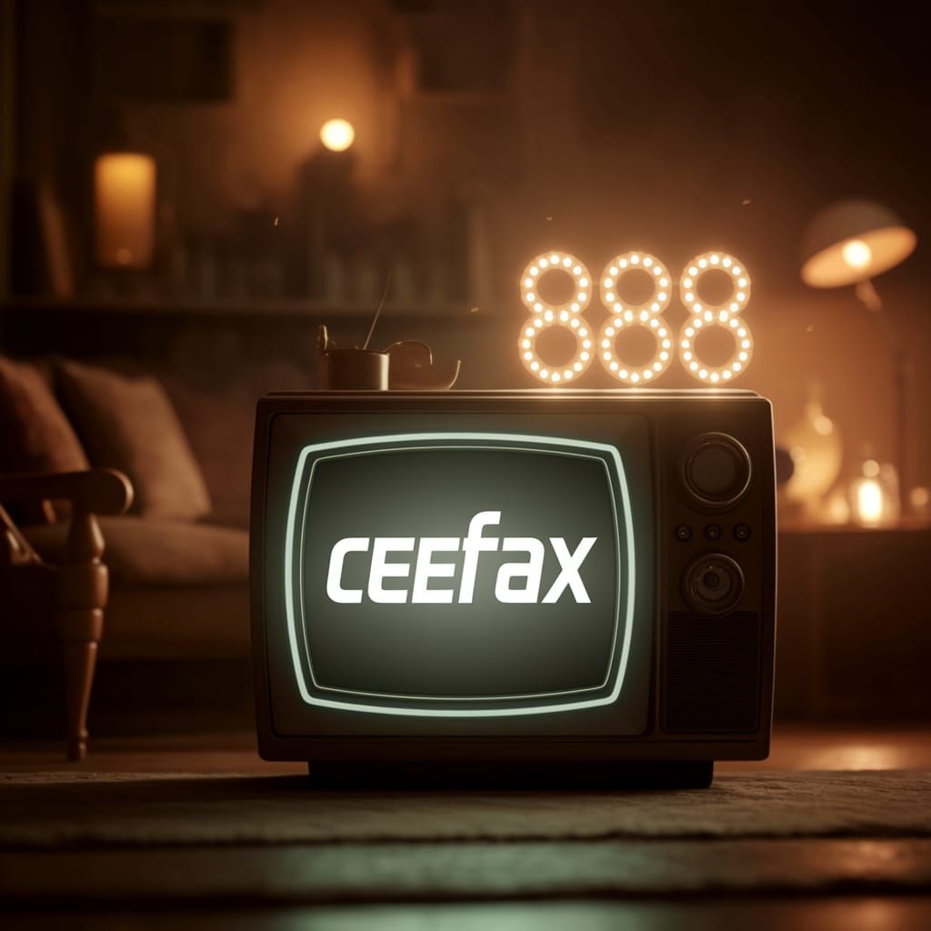 Retro Living Room Scene with CRT TV Displaying 888