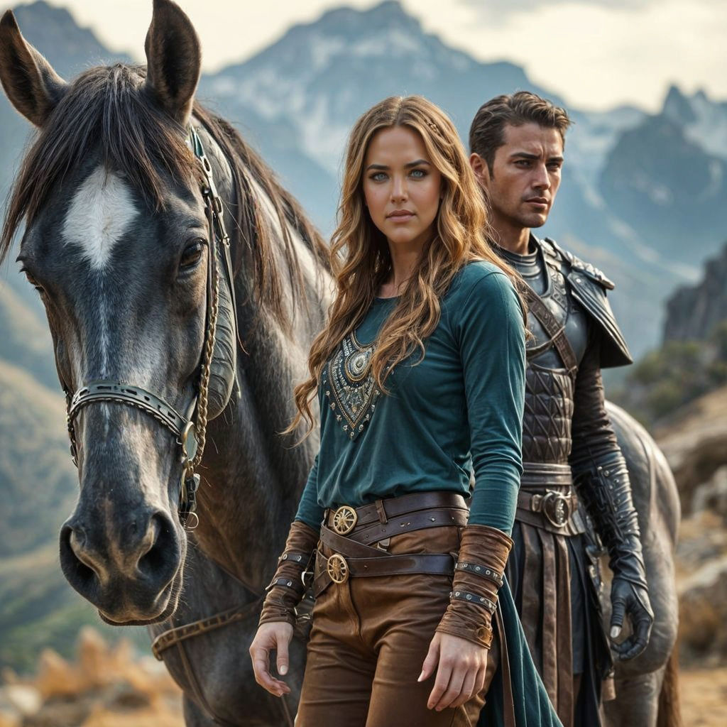 Arielle Kebbel Lookalike in Ancient Greece Setting