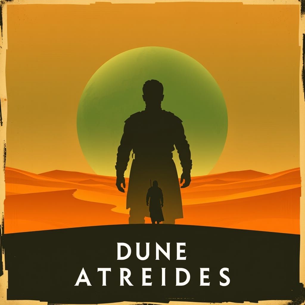Dune: A Stylized Poster of Paul Atreides in the Desert