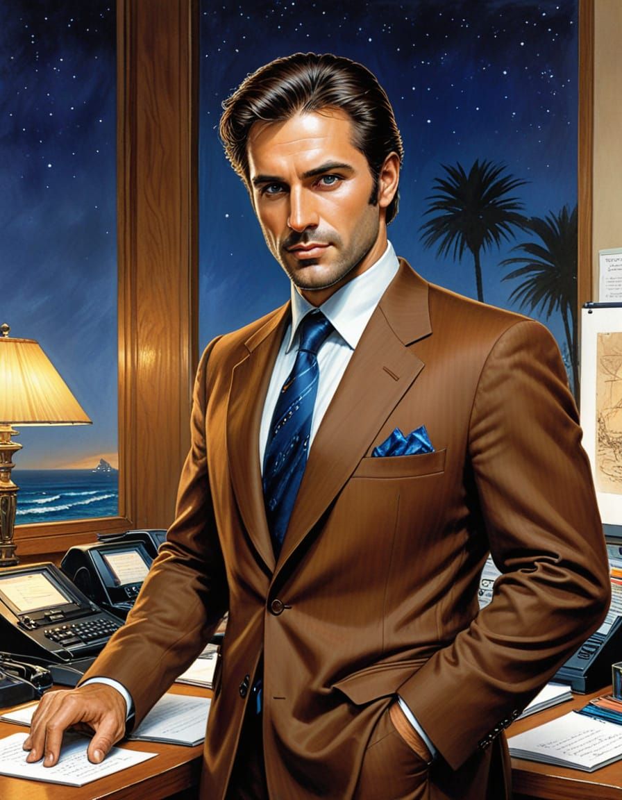 Elegant Gentleman in Modest 70s Suit