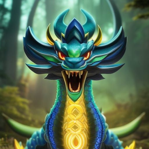 Emerald Dragon Baby Breathing Fire: Hyperdetailed Render