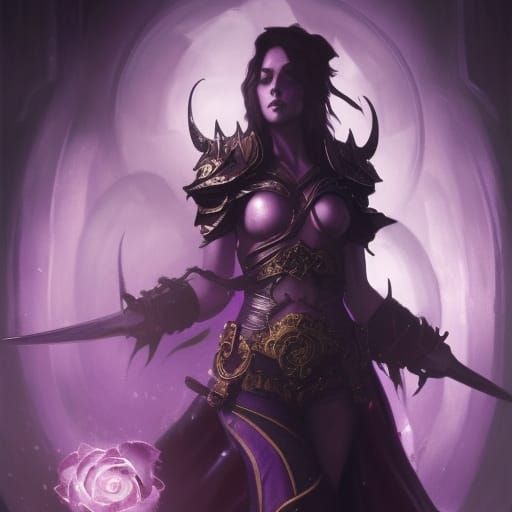 Purple Rose Sigil: Dark Fantasy Concept Art