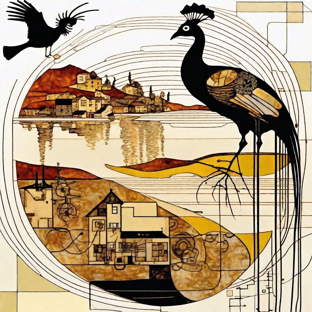 Surrealist Circuitscape: Schiele and Dali Fusion