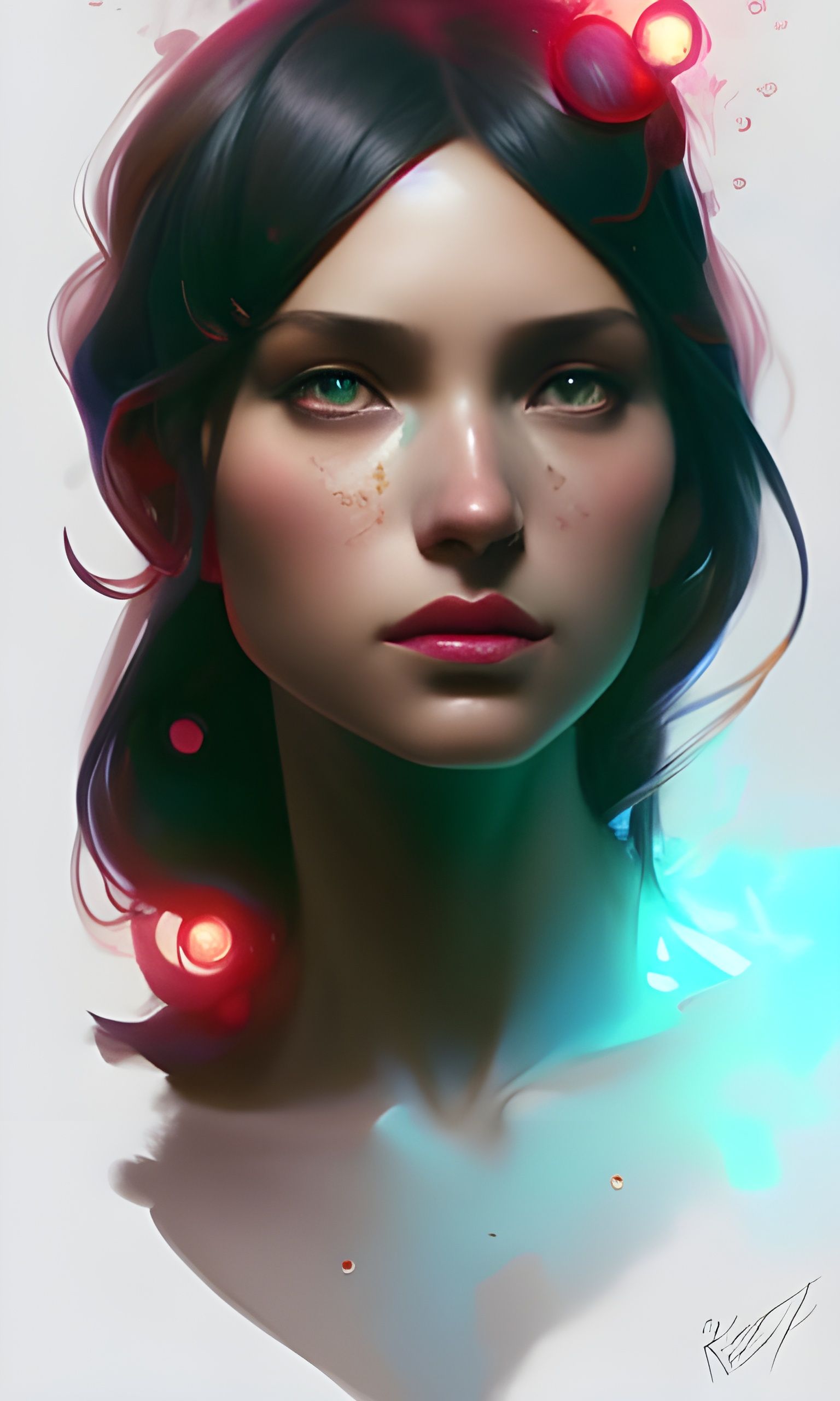 Redhead Portrait in Art Nouveau Style